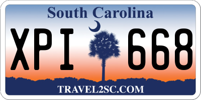 SC license plate XPI668