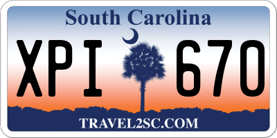 SC license plate XPI670