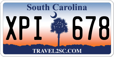 SC license plate XPI678