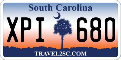 SC license plate XPI680