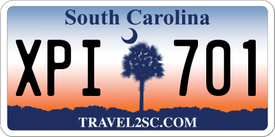 SC license plate XPI701