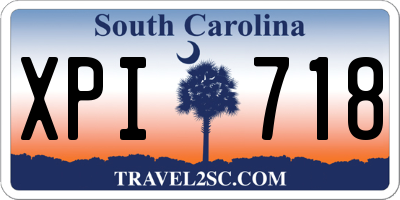 SC license plate XPI718