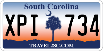 SC license plate XPI734