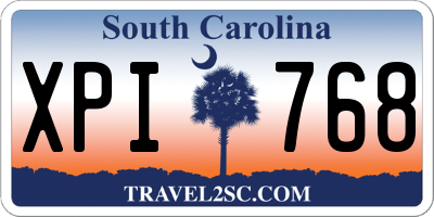 SC license plate XPI768