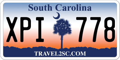 SC license plate XPI778