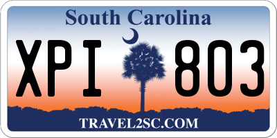 SC license plate XPI803