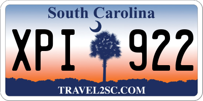 SC license plate XPI922