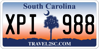 SC license plate XPI988