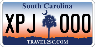 SC license plate XPJ000