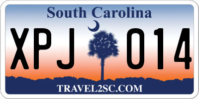 SC license plate XPJ014