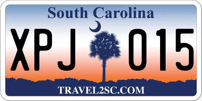 SC license plate XPJ015
