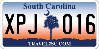SC license plate XPJ016