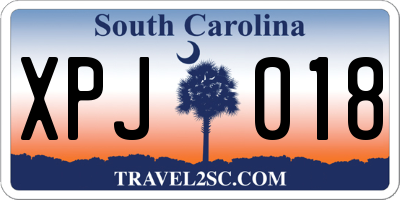 SC license plate XPJ018