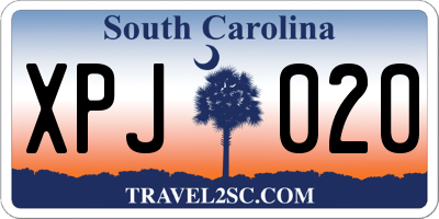 SC license plate XPJ020
