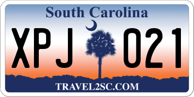 SC license plate XPJ021