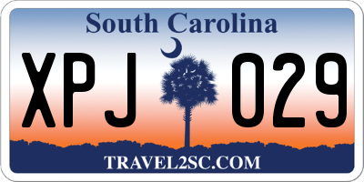 SC license plate XPJ029