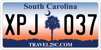 SC license plate XPJ037