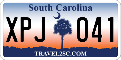 SC license plate XPJ041