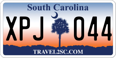 SC license plate XPJ044