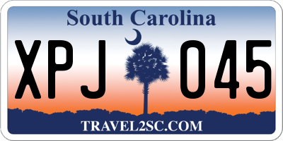 SC license plate XPJ045