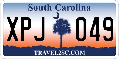 SC license plate XPJ049
