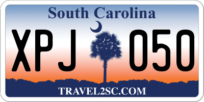 SC license plate XPJ050