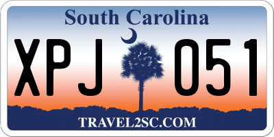 SC license plate XPJ051