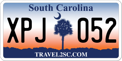 SC license plate XPJ052