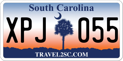 SC license plate XPJ055