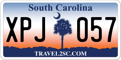 SC license plate XPJ057