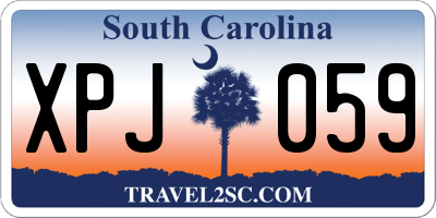 SC license plate XPJ059