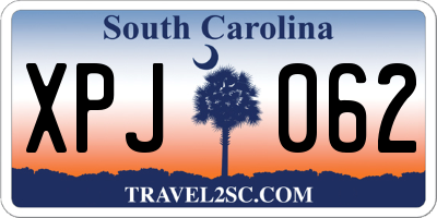 SC license plate XPJ062