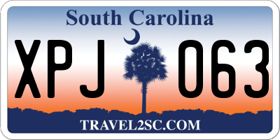 SC license plate XPJ063