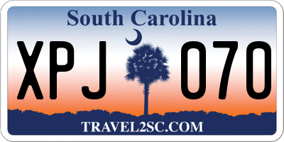 SC license plate XPJ070