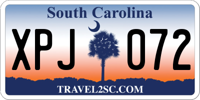 SC license plate XPJ072
