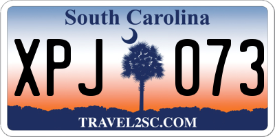 SC license plate XPJ073
