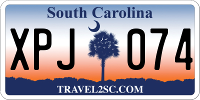 SC license plate XPJ074