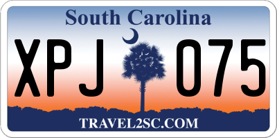 SC license plate XPJ075