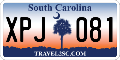SC license plate XPJ081
