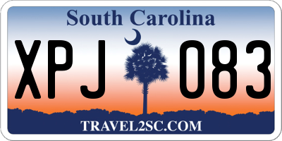 SC license plate XPJ083