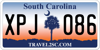 SC license plate XPJ086