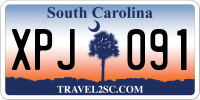 SC license plate XPJ091