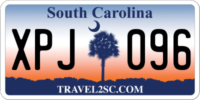 SC license plate XPJ096