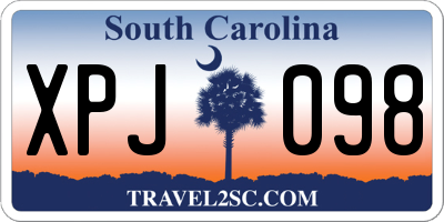 SC license plate XPJ098