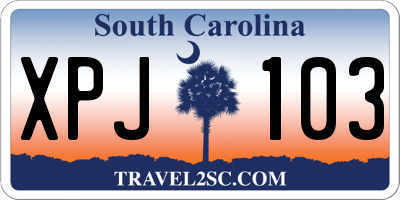 SC license plate XPJ103