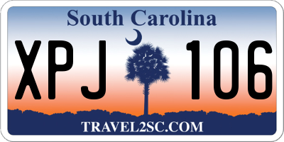SC license plate XPJ106