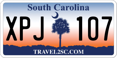 SC license plate XPJ107