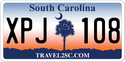 SC license plate XPJ108