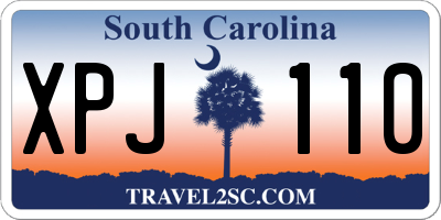 SC license plate XPJ110