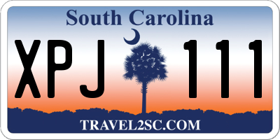 SC license plate XPJ111